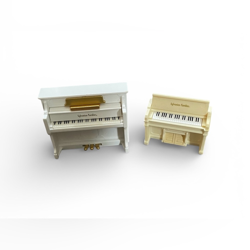 Sylvanian Families Piano Set Calico Critter White Cream Dollhouse Furniture Lot